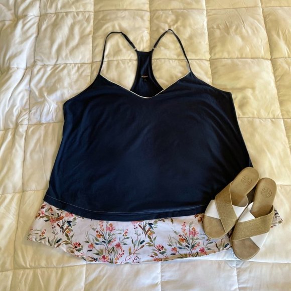💚 Cosabella Spaghetti Strap Tank Navy Floral 3x - Picture 1 of 4